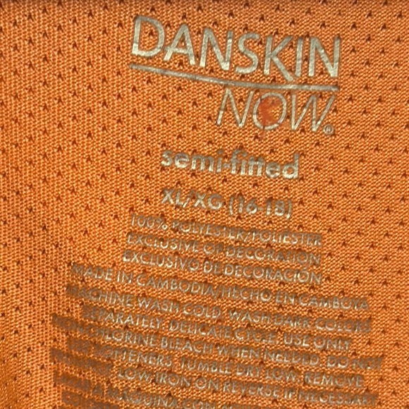 Danskin Now Orange Relaxed Fit Polo Collar Shirt - Picture 2 of 6